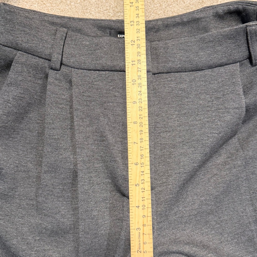 Express Stylist Wide Leg Pants Womens 6R Gray High Rise Pleated Cuffed Trousers‎ - Picture 5 of 11